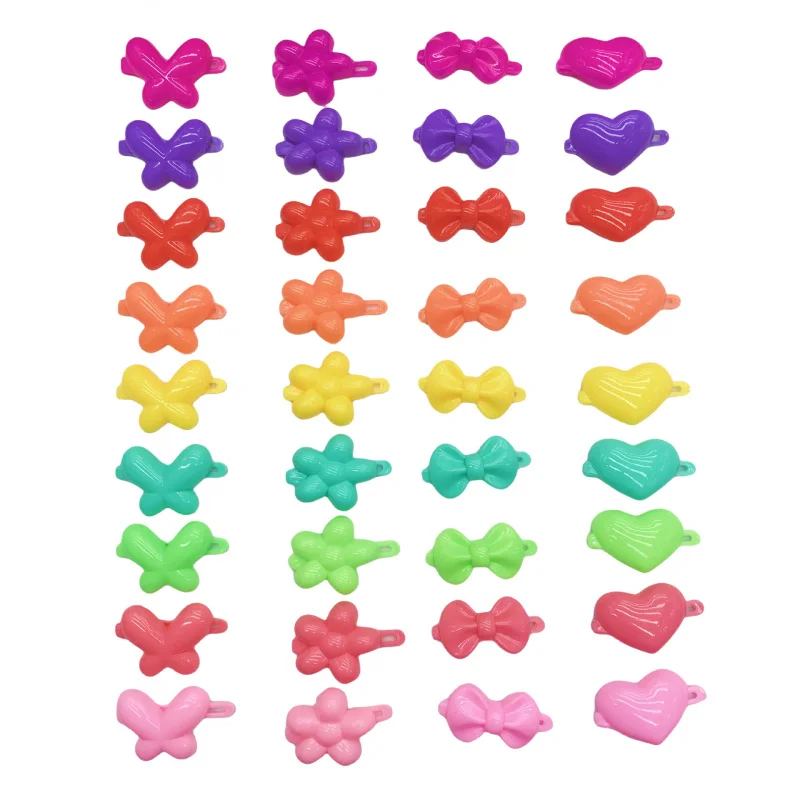 Cartoon Children's Accessories Colorful Heart Bow Tie Princess Hair Clip