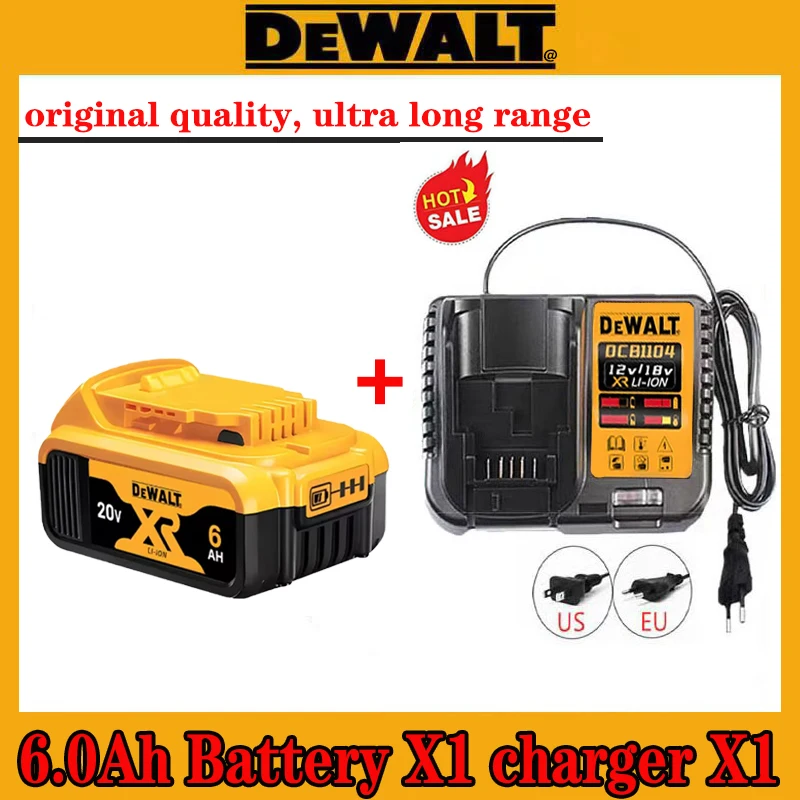 

DCB200 5.0Ah 6.0Ah Rechargeable Lithium Battery Compatible with Dewalt 18V Tools DCB180 DCB185 DCB184 DCB203 DCB206 20V 5.0Ah