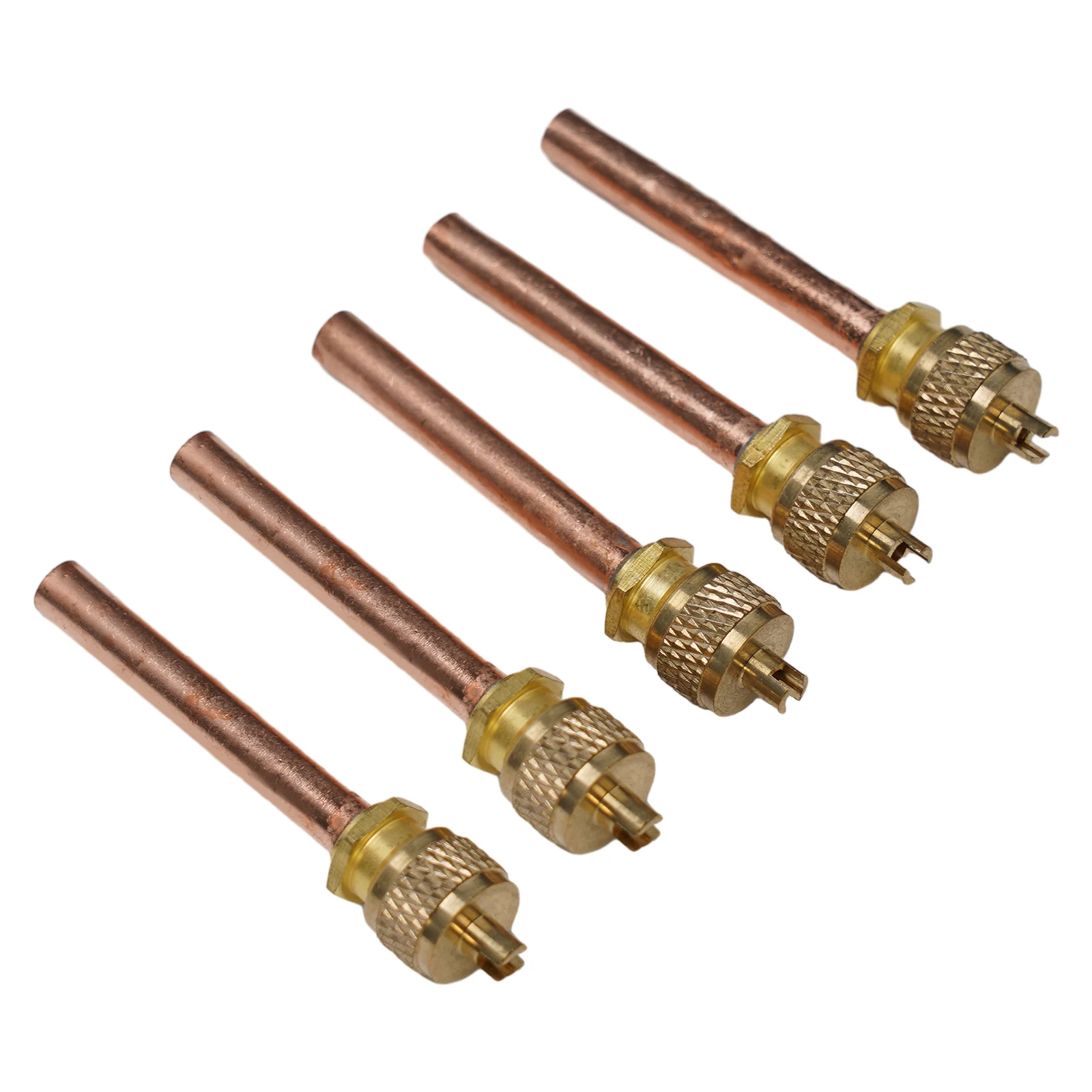 Fuel Rail Vent and Test Port, 5PCS Refrigeration Access Valve Filling Valve, Air Conditioning Accessories, Brass Material