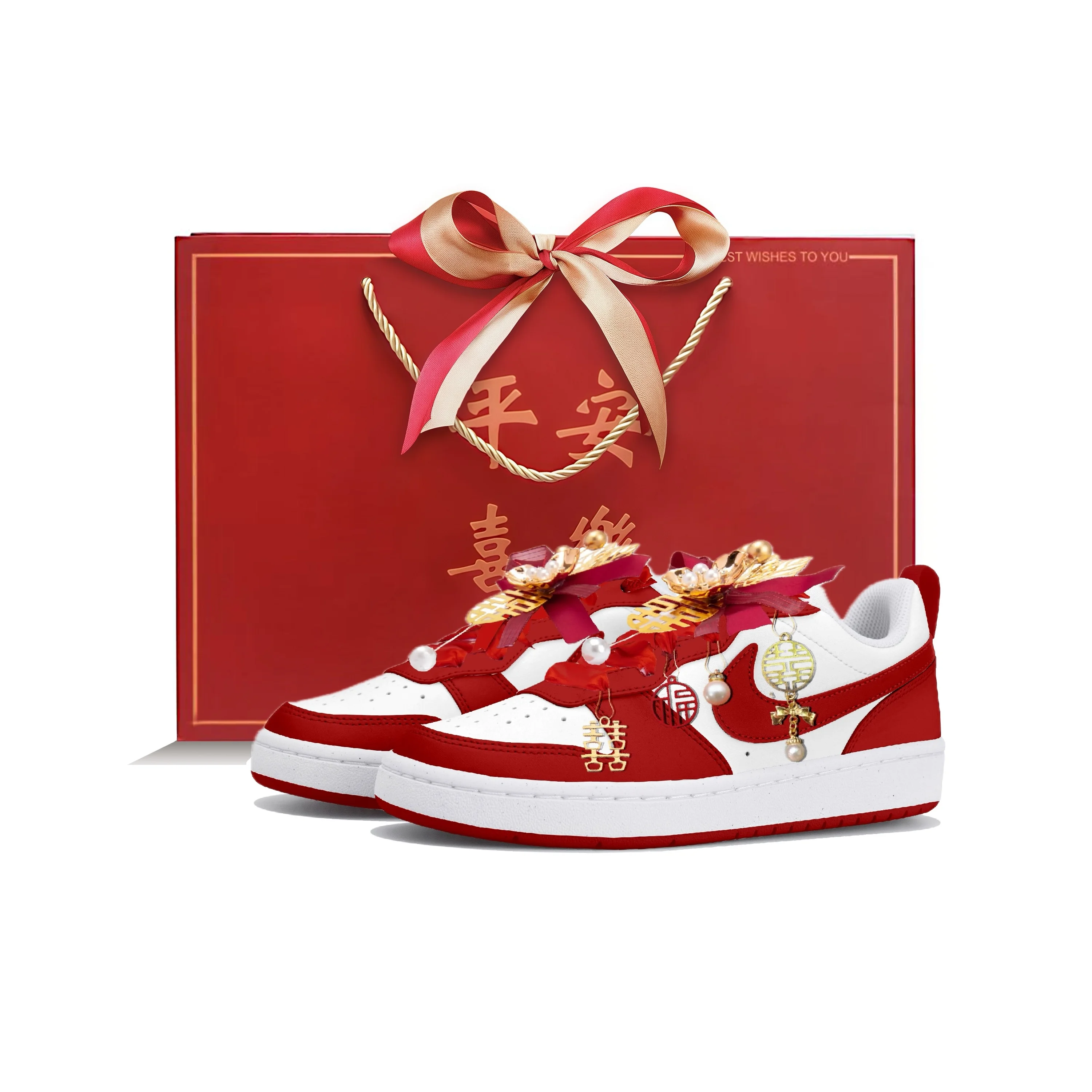 Nike Court Borough Low top Skateboard Shoes Women's Red White DV5456-137(Team-S-BOX