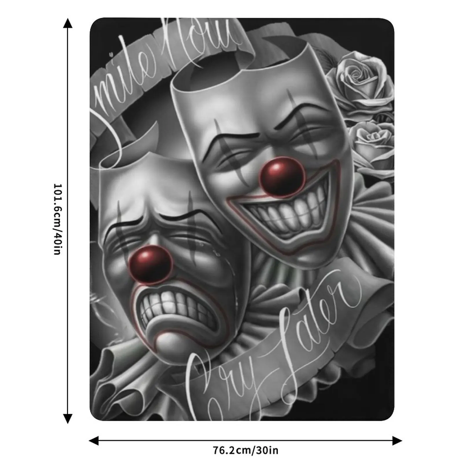 Smile now cry later clown faces Throw Blanket Stain Resistant Cozy Warm Blanket view 6