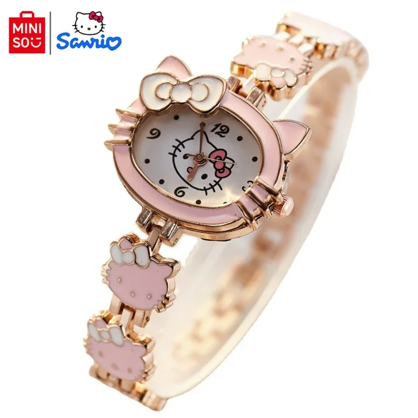 

Женские часы Hello Kitty для девочек, детские повседневные электронные кварцевые часы с героями мультфильмов, розовые модные наручные часы, милые подарки для детей