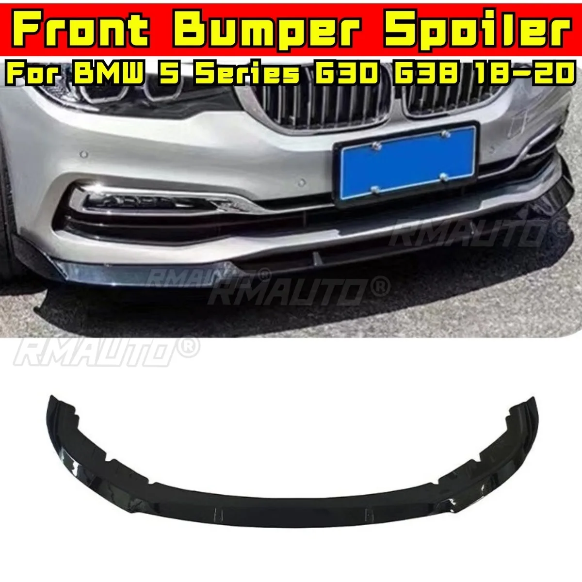

Car Front Bumper Lip Diffuser Spoiler Glossy Black Modification Part For BMW 5 Series G30 G38 early stage 2018-2020 Accessories
