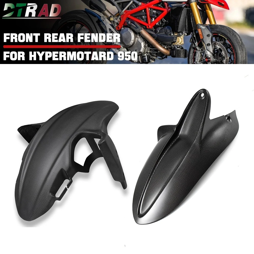 

For DUCATI Hypermotard 950 SP RVE 2019-2025 2024 Carbon Fiber Front Fender & Rear Hugger Splash Guards Mudguards Modified Parts
