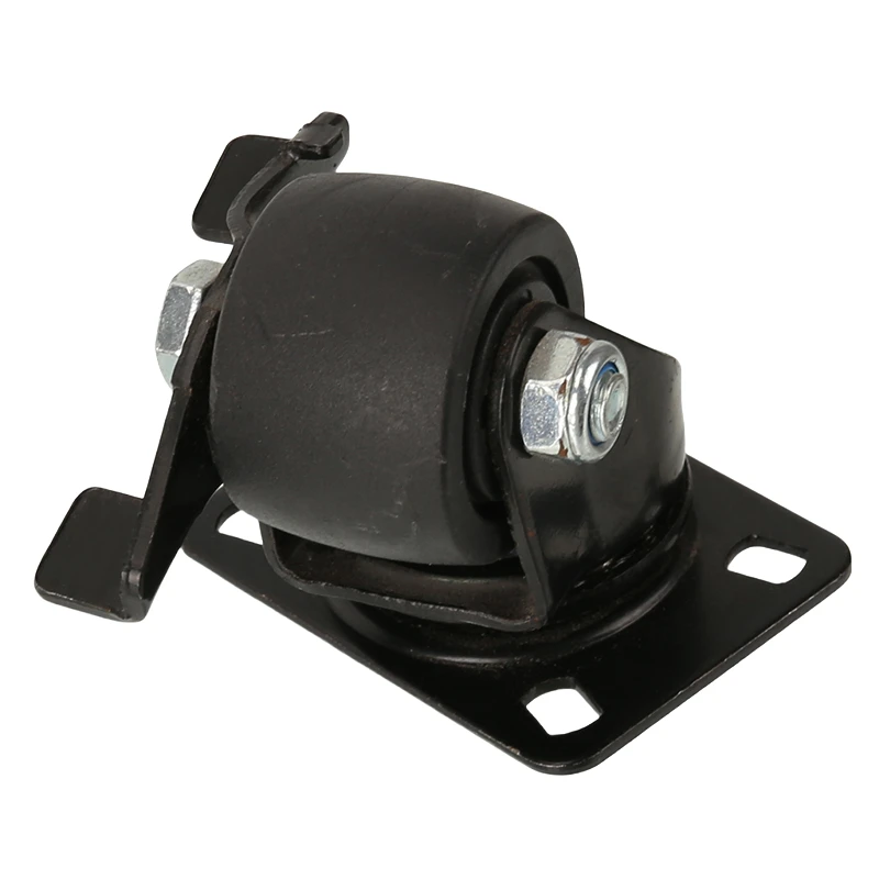 بكرة عجلات دوارة سوداء شديدة التحمل مقاس 1.5 بوصة - عجلة مع فرامل مسطحة وتصميم مثقاب ذهبي أنيق للأثاث والآلات