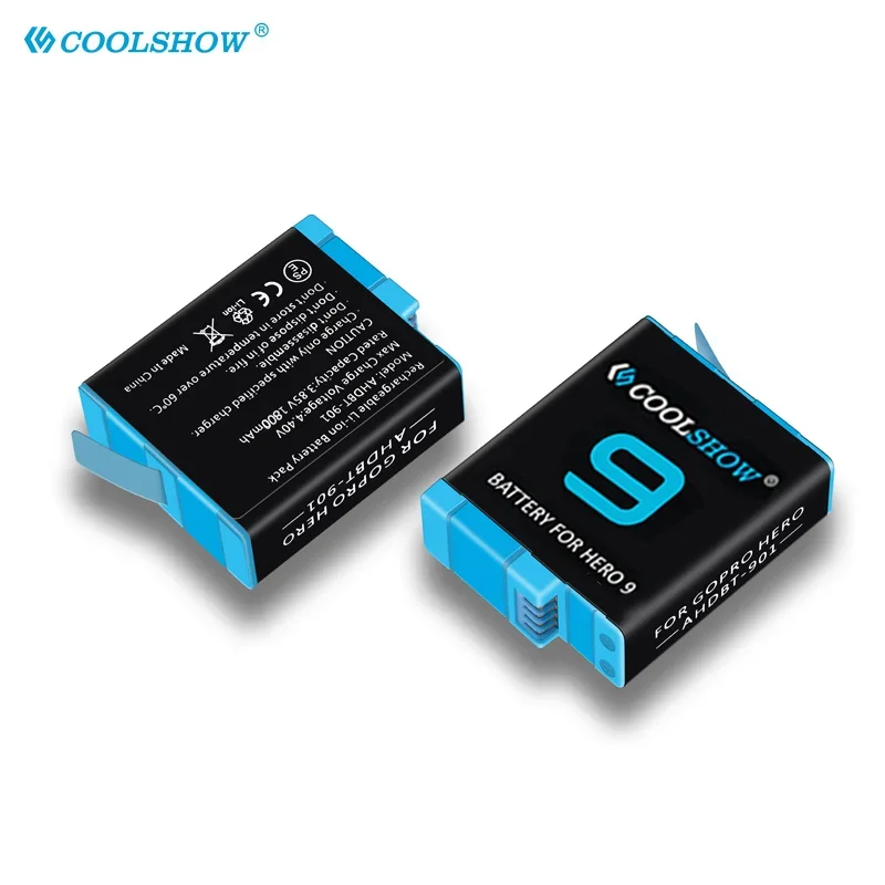 1800mAh para Gopro Hero 9 batería para Gopro Hero 10 batería negra accesorios de cámara para go pro Hero 9 10 baterías