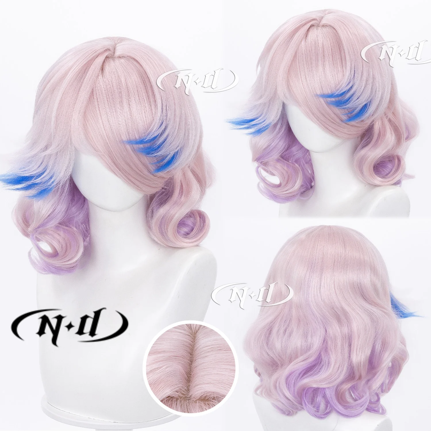 ND Brand Violet Mizutsune Qrchid (Monster Hunter Collab) Arknights Cosplay Wigs Hair Hairpiece for Comic-con Cosplayer Halloween