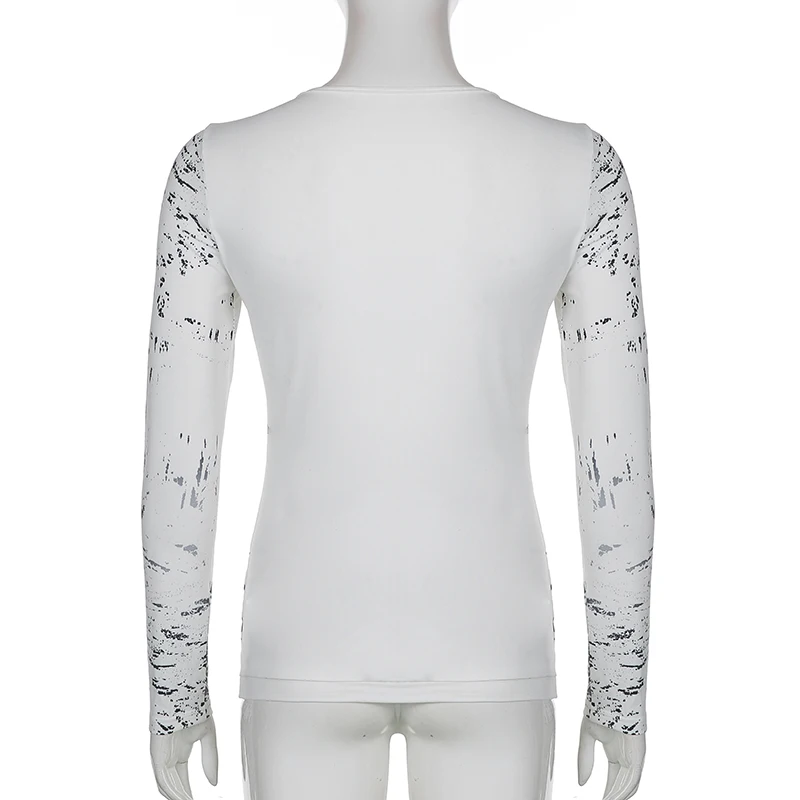 Camiseta con estampado gráfico de diamantes de imitación para mujer, jerséis Retro Harajuku Fairycore Grunge ajustados, camisetas y2k estéticas Vintage góticas Tos