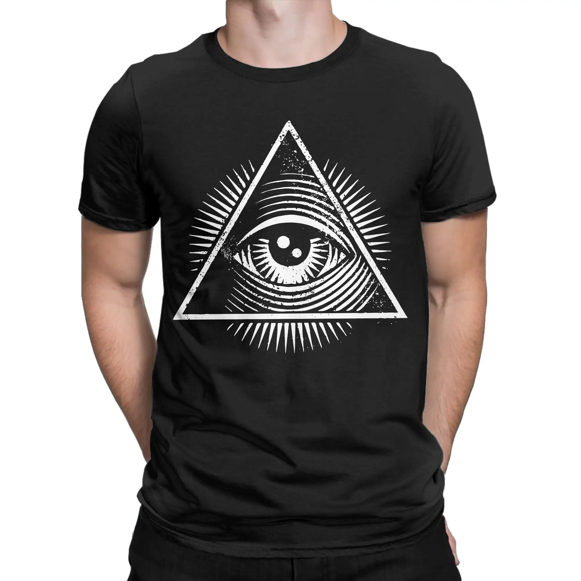 Men Women's All Seeing Eye T Shirts Illuminati Eyes 100% Cotton Clothing Creative Short Sleeve Crewneck Tees Summer T-Shirt