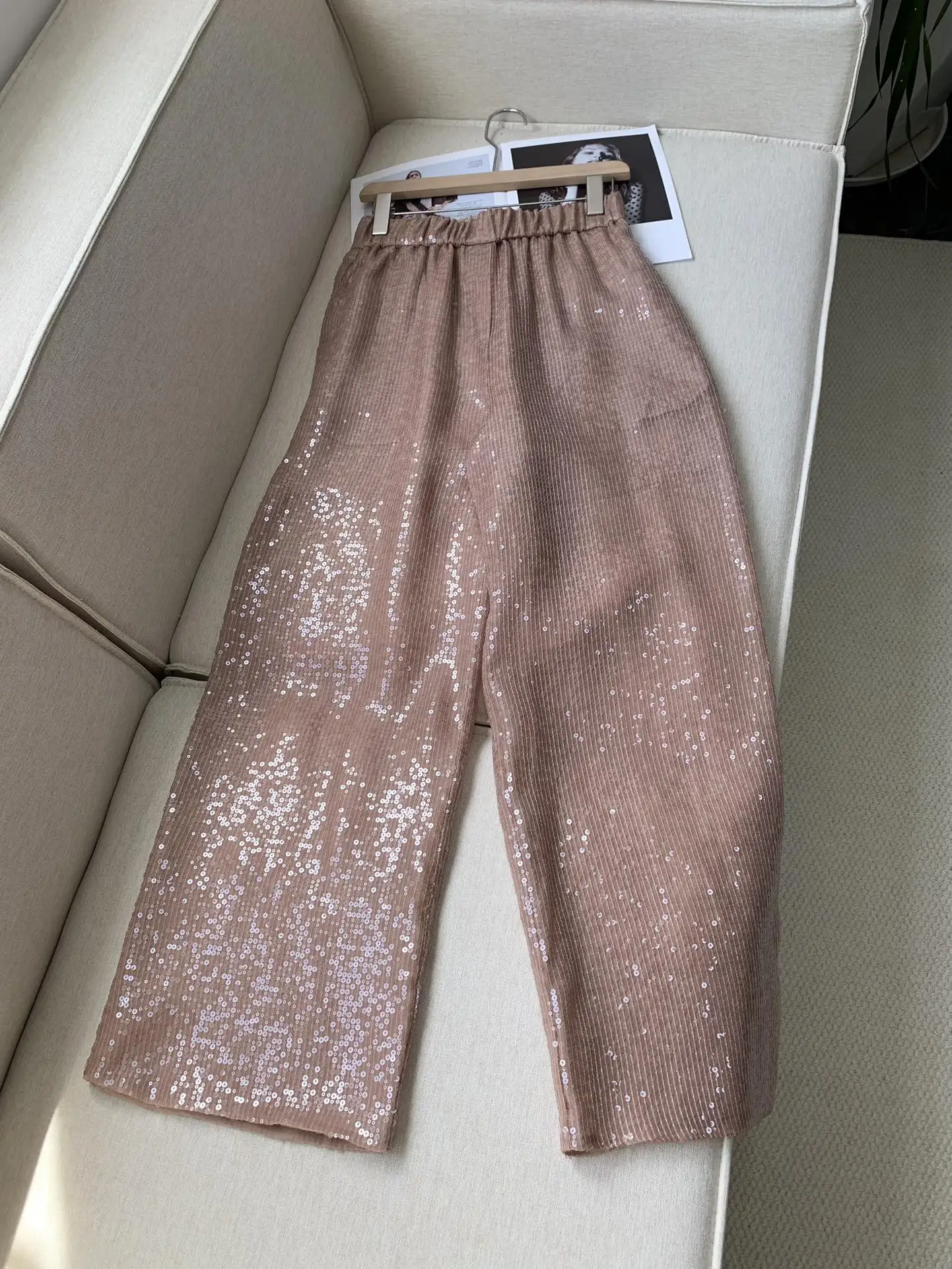 Women'S Suit High Quality Fashionable Commuter Heavy Silk Sequined Trousers + Heavy Silk Sequined Suit