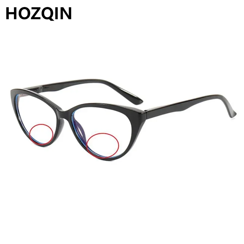 

New Women Cat Eyes Bifocals Reading Glasses Magnifier Old Man Leopard Presbyopic Eyeglasses Look Near Far Hyperopia Spectacles