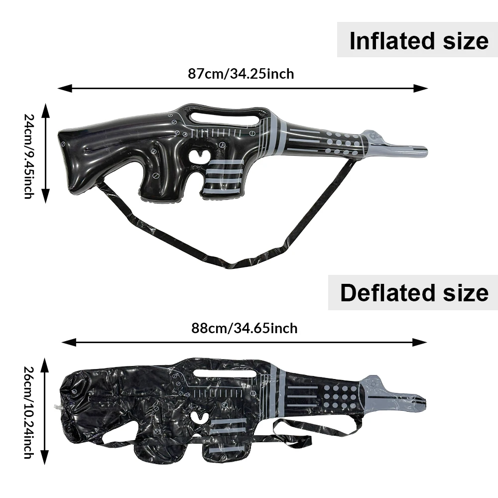 Submetralhadilla inflable de PVC, accesorio de arma de fuego inflable simulada, juego de juguete, regalo de fiesta de cumpleaños y Halloween, 1 ud.