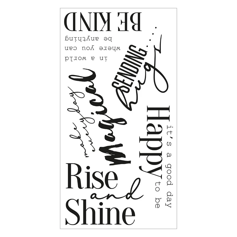 Festive Sentiments Clear Stamp Rise And Shine Happy Day Sunnyside Sentiments Stamp for Scrapbooking Paper Cards Making New 2022