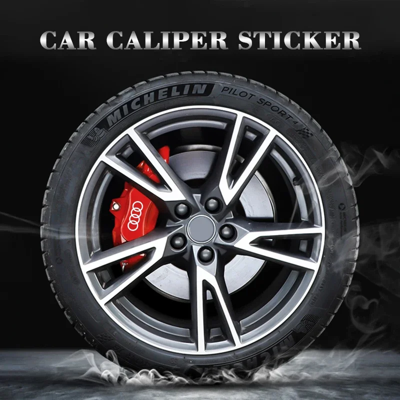 Car Brake Caliper Sticker Heat Resistant Decals Auto Accessories forAudi A3 A4 B5 B6 A3 8P 8V 8L A5 A6 C6 C5 A1 A7 A8 Q2 Q3 TT