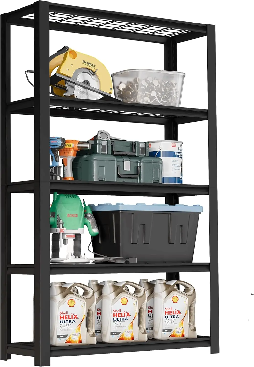 

FLEXIMOUNTS 72" H Garage Shelving, 5-Tier Garage Storage Shelves, Standing Shelving Unit, Metal Wire Rack, Heavy Duty Shelving