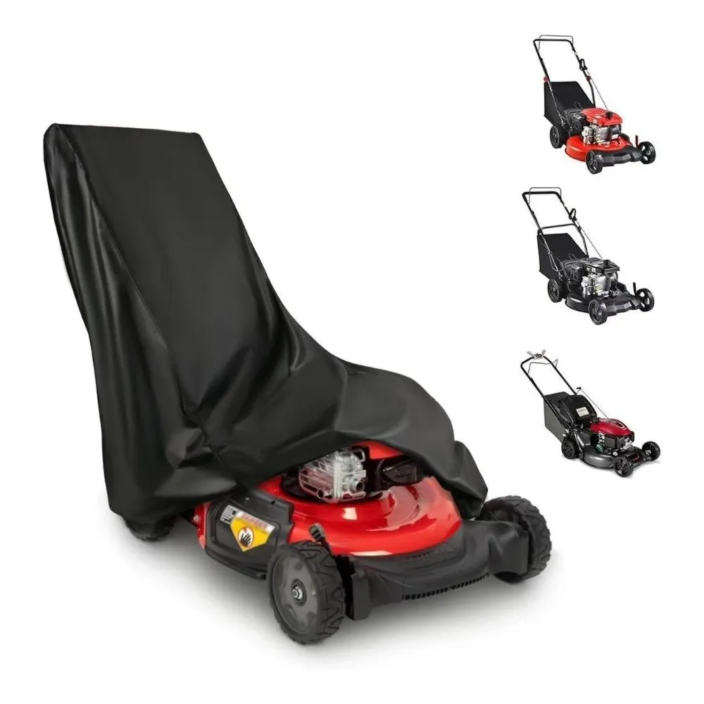 

210D Polyester Oxford Lawn Mower Cover Drawstring Closure All Weather Protection Lawn Mower Storage UV Protection Dust Proof