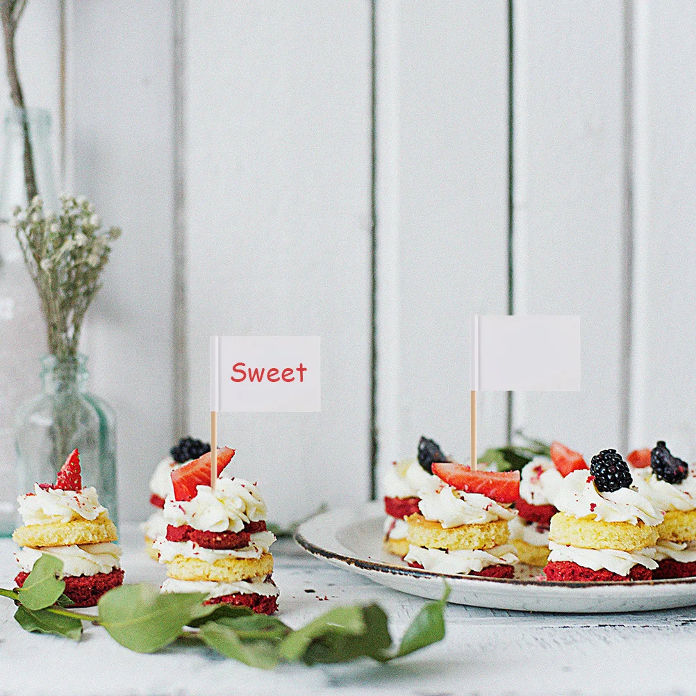 

200Pcs Wooden Toothpick Flags Easy to Use for Cupcakes Fruits Birthday Wedding Party Decorations Toothpick Flags
