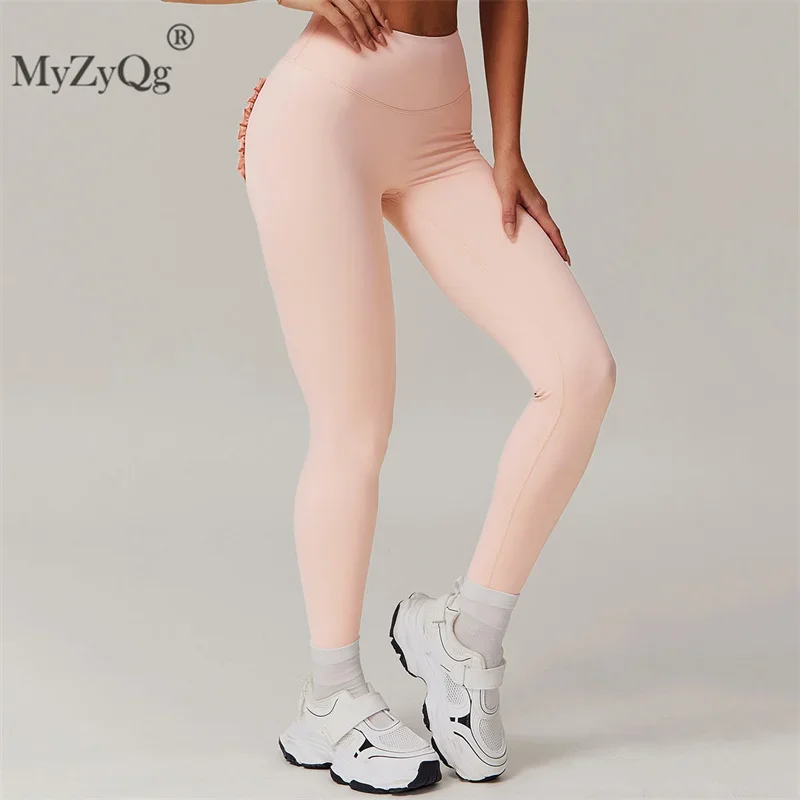 MyZyQg Women Push Up Peach Yoga Leggings Lift Hip Nude Yoga Pants Running Fitness Wide Leg Pants Casual Athletic Pants