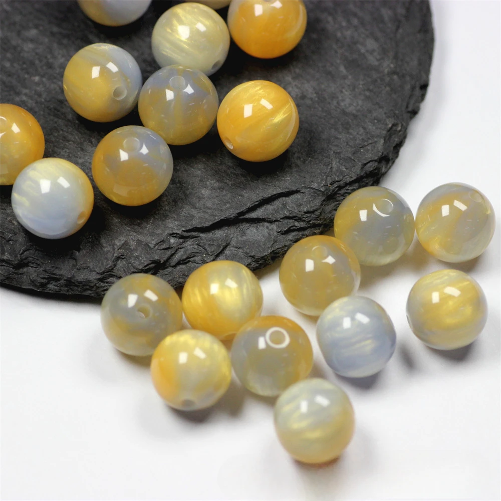 لامعة لامعة مستديرة 12 مللي متر الراتنج الملونة البلاستيك فضفاض الخرز لصنع المجوهرات النتائج سوار ذاتي الصنع #5