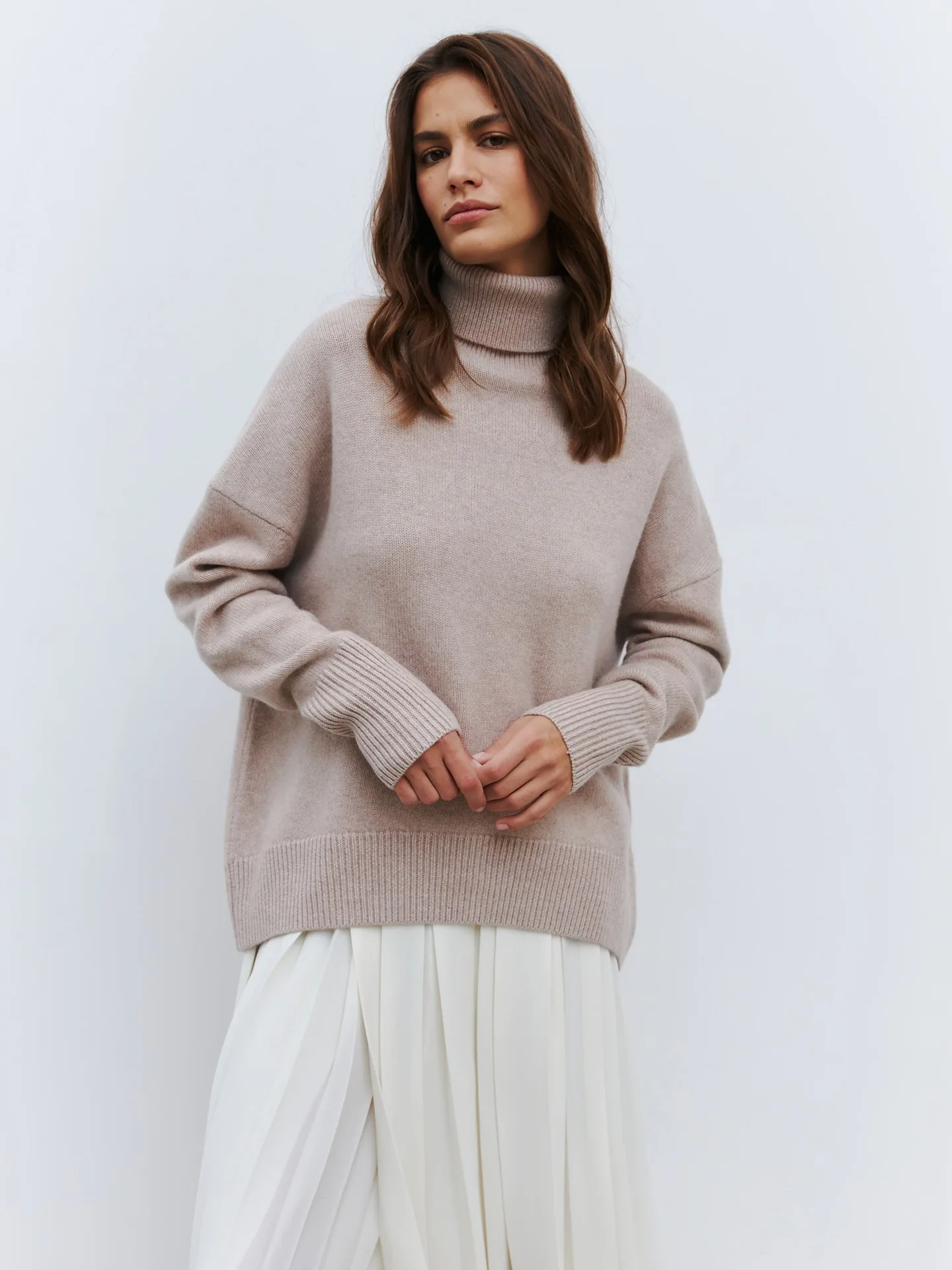 Maglione lavorato a maglia moda Top autunno inverno donna dolcevita maglione pullover lavorato a maglia 2025 maglieria basic casual solida moda