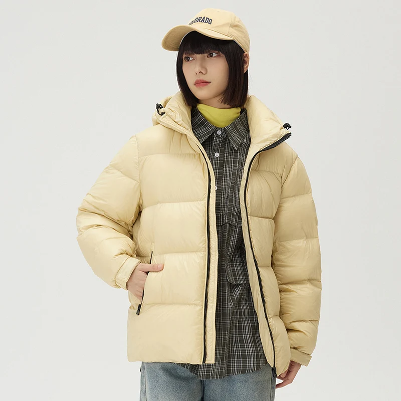 New Winter Women'S Casual Hooded Warm And Cold Resistant Down Jacket Fashion Versatile Thickened Loose 90 White Duck Down Coat