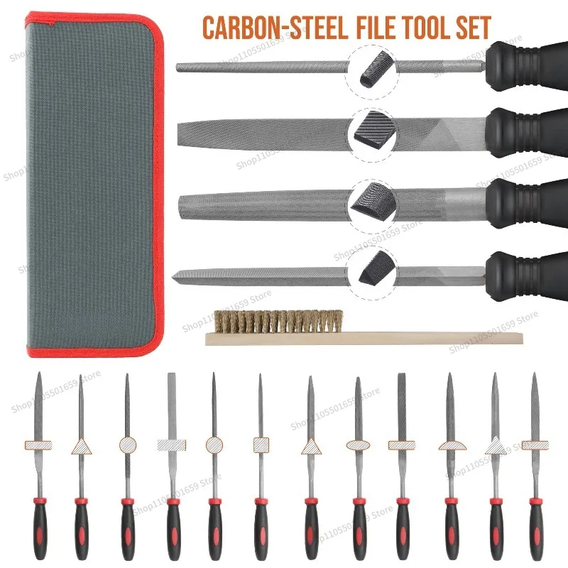 For 17-Piece File Set Metal Steel  Setback Knife Grinding Iron Grinding Tool Round File Triangular File Set