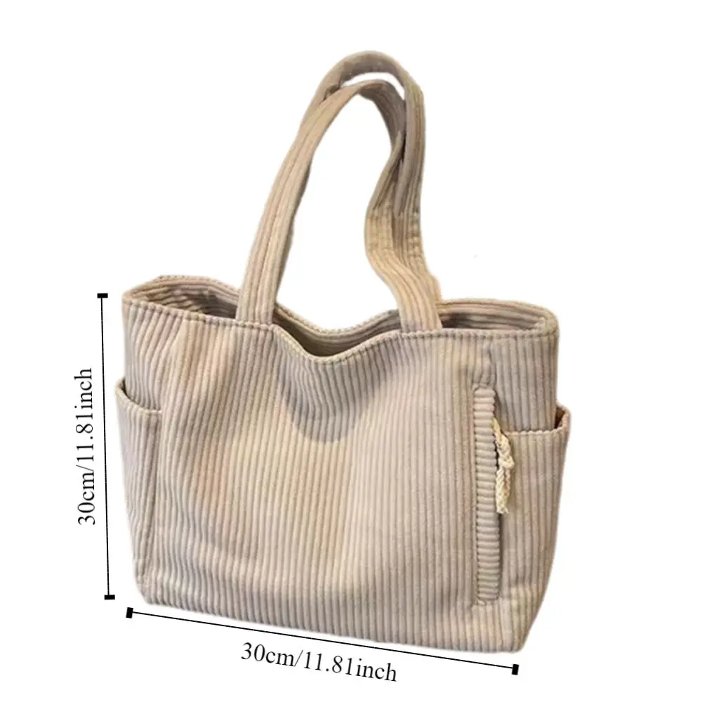 سروال قصير المرأة للمتسوقين حمل حقيبة البريدي إغلاق بلون سروال قصير حقيبة كتف عادية جيوب متعددة أكياس الغداء عطلة