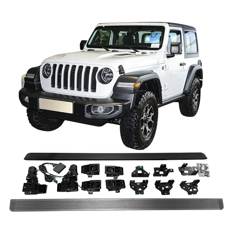 Customized With guard rod 4 door six bracket electric side step for jeep wrangler rubicon JL foot steps run board