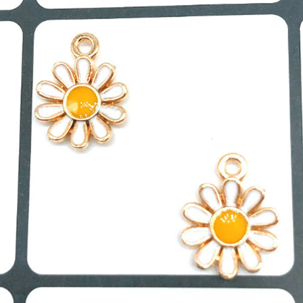 100pcs Alloy Jewelry Pendant Sunflower Diy Craft Supplies Necklace Bracelet Keychain Decor Sunflower Pendant Accessories