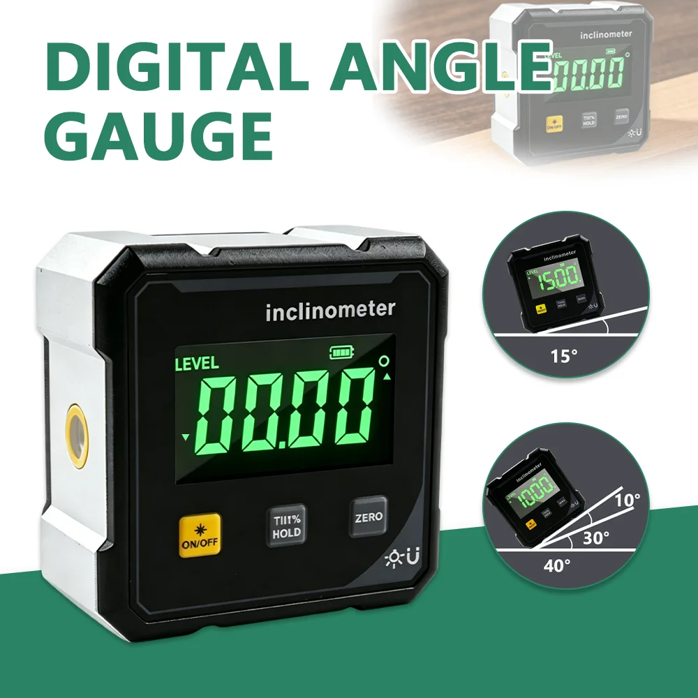 New Upgrade Digital Level Protractor Inclinometer, Digital Inclinometer, Mini Electronic Angle Ruler, Magnetic Attraction Around