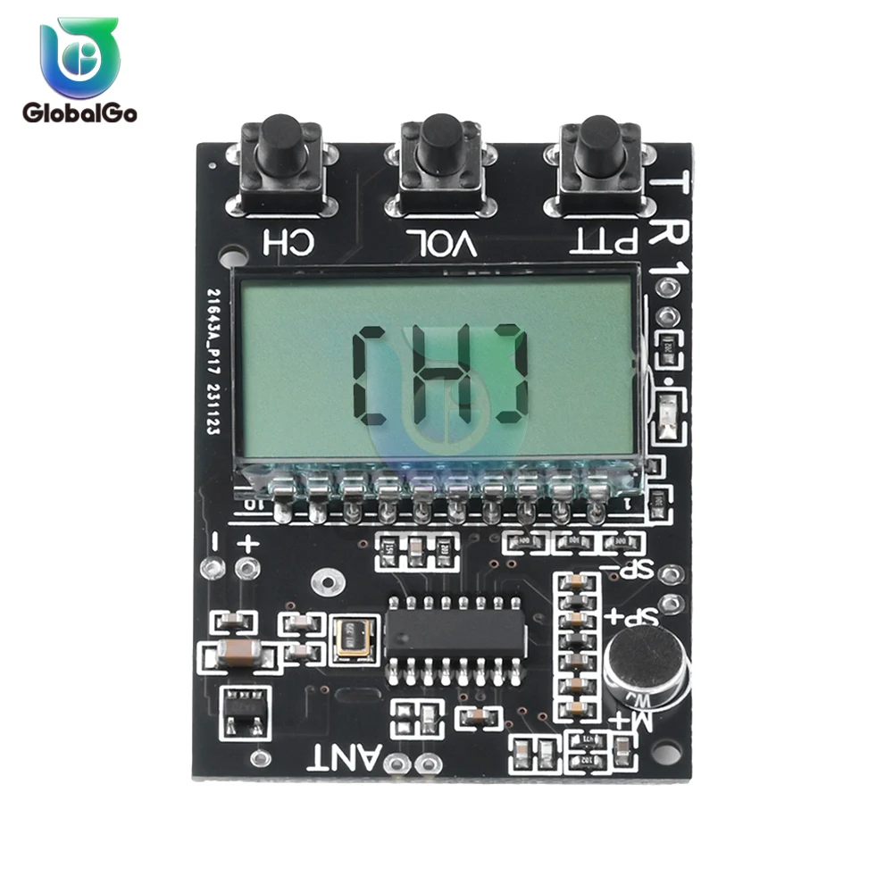 FM Walkie Talkie Circuit Board Transceiver All-in-One Module FM Transmitter Receiver Module 7 Frequency 27-480MHz DC3.3-6V