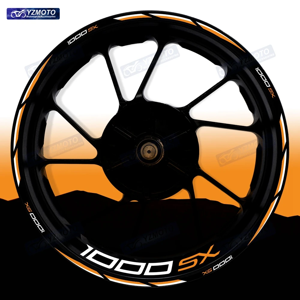 

Для мотоцикла Ninja 1000SX 17-дюймовая наклейка на ступицу переднего и заднего колеса, водостойкая светоотражающая модифицированная декоративная наклейка на обод