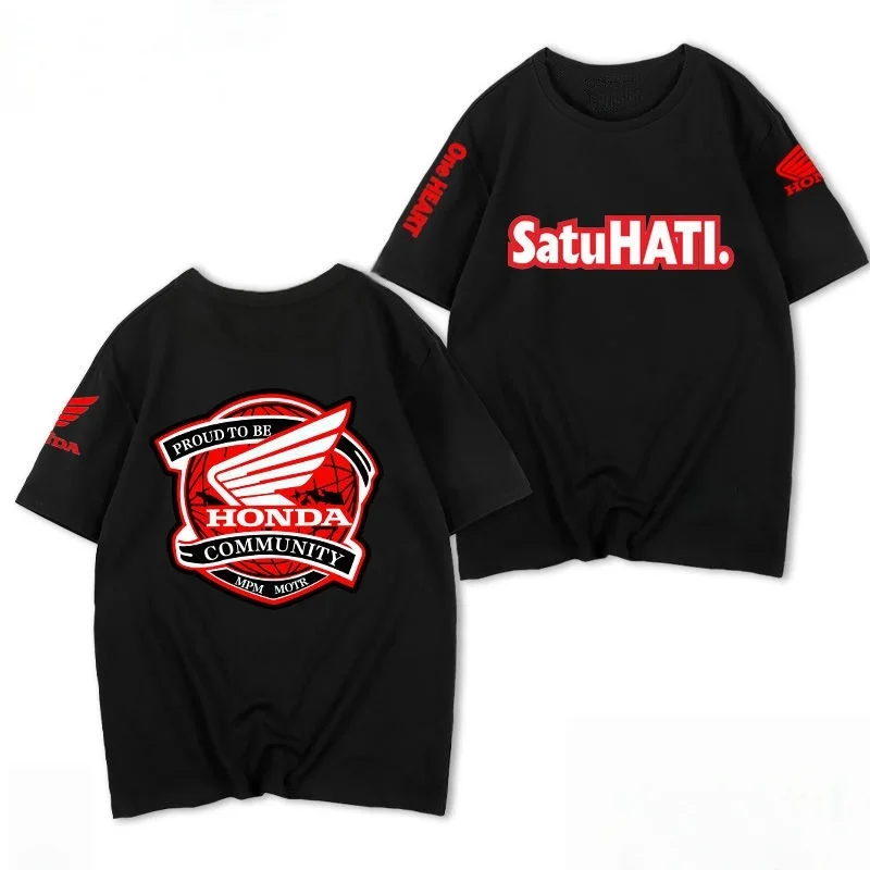 

Honda One Heart Summer Men's T-shirt Motorcycle Print Outdoor Cycling Wear Men's and Women's Short Sleeves