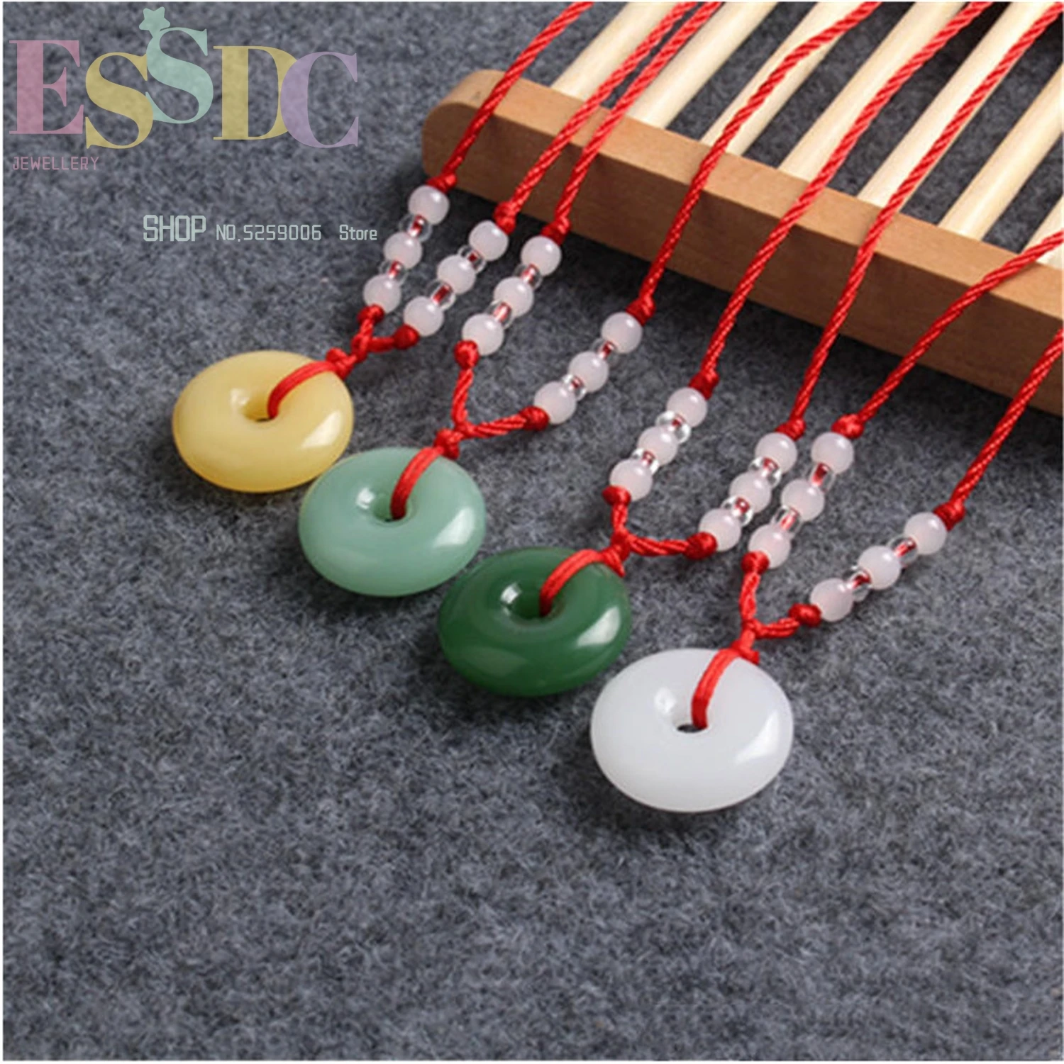 Natural Multicolor Jade Doughnut Pendant Agate Necklace Fashion Accessories Charm Jewellery Carved Amulet Gifts for Women Men A2