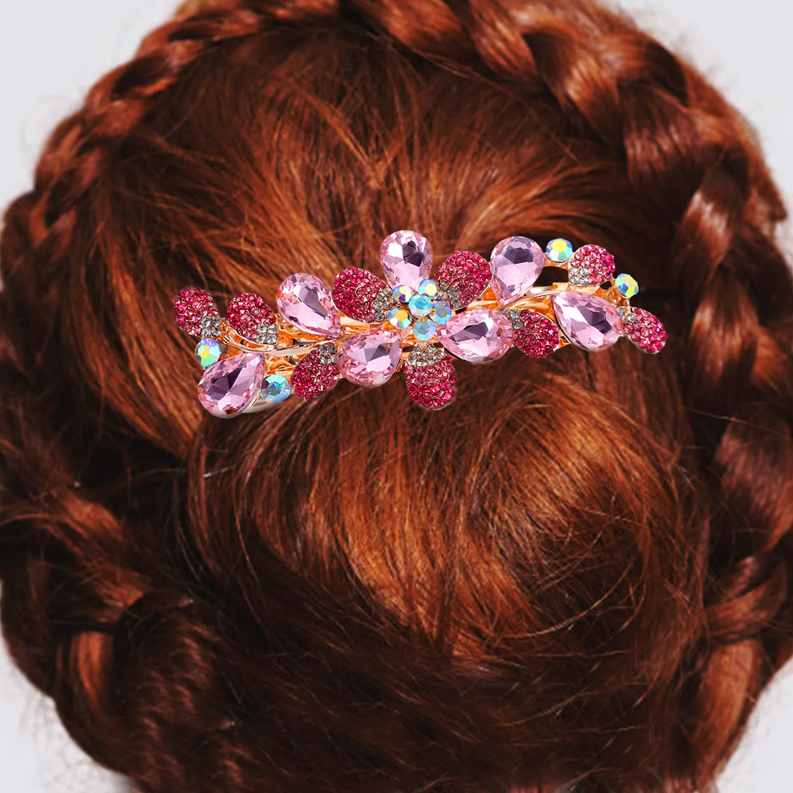 

Flower Hair Clips for Women Metal Barrettes Elegant Sweet Temperament Ponytail Curly Braiding Hairstyles Styling Accessories