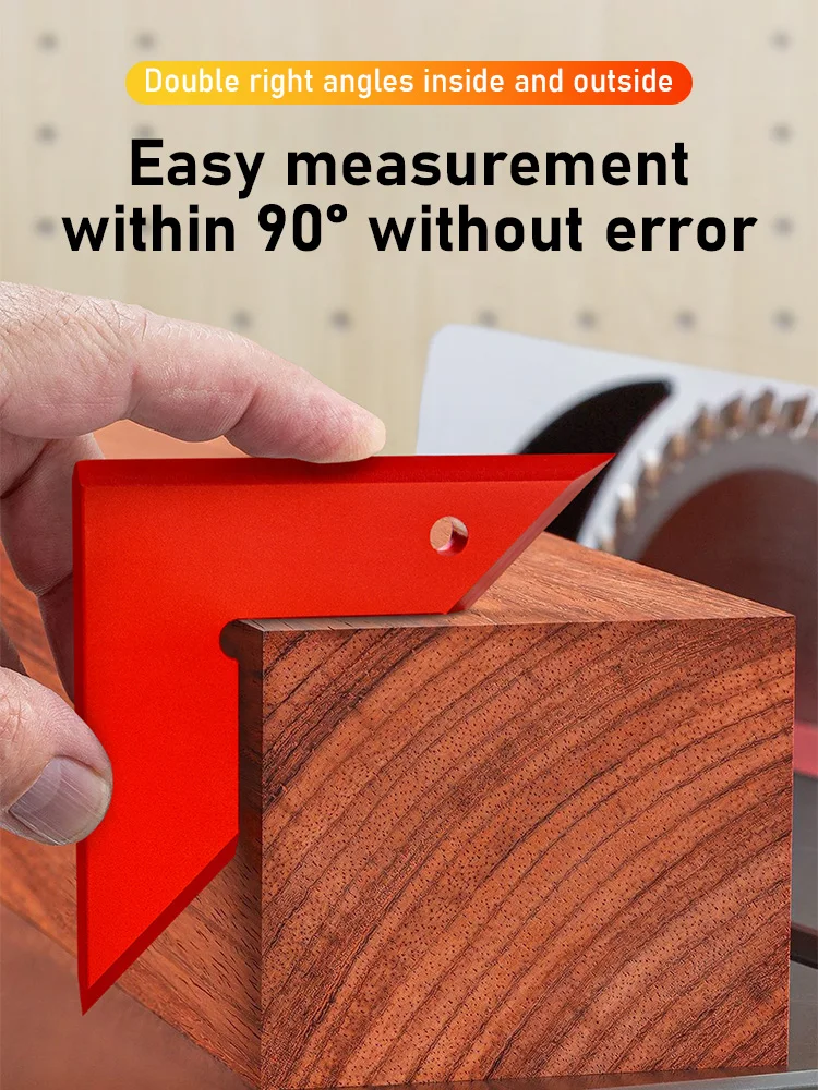 Table Saw Angle Ruler, 45 Degree Knife Edge Ruler, 90 ° Right Angle Gauge, L-shaped Triangle Ruler