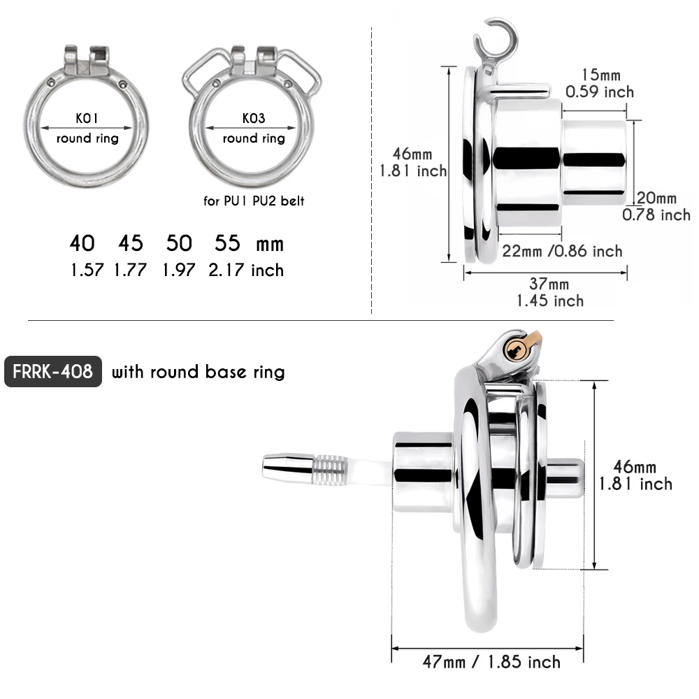 FRRK BDSM Toys Male Chastity Lock Device Realistic Attachable Dildo Fit on Flat Cock Cage Silicone Catheter Sex Toys 콕링 For Men