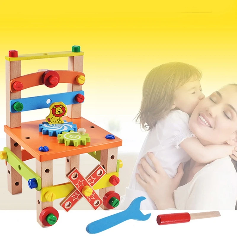 Simulation Chair Building Block Toy Montessori Pretend Game STEM Toy DIY Creative Stacking Block Toddler Learning Set