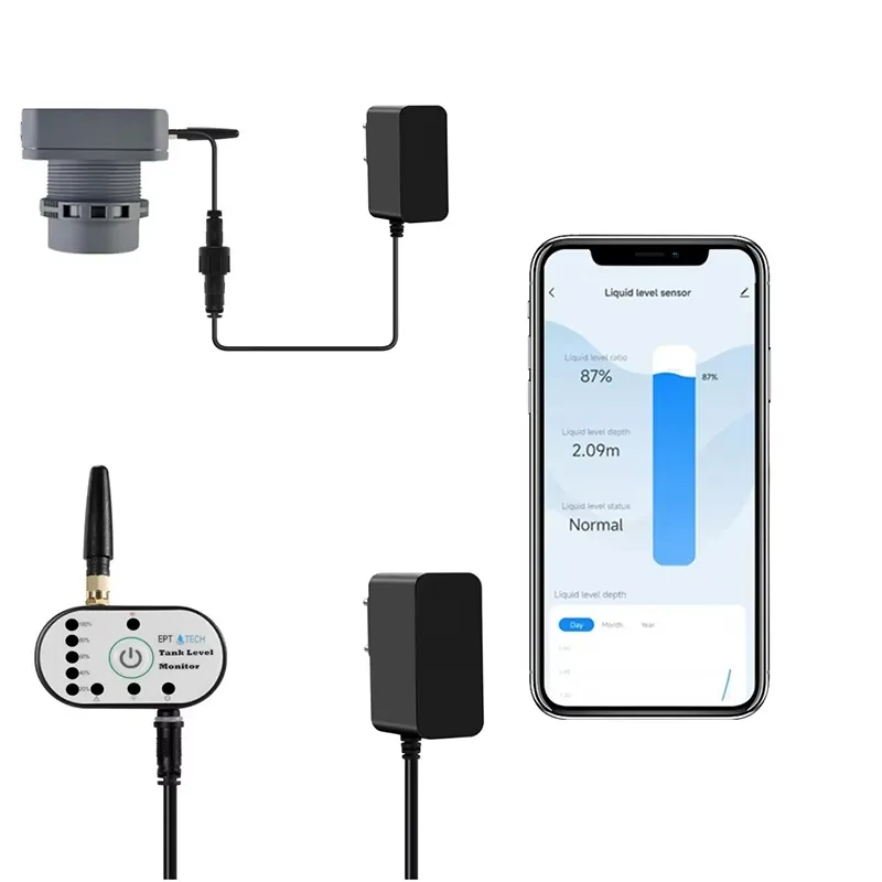 Tlc2404P Smart Life App Remote Control Liquid Storage Tank Level Alarm Long Distance 10M Water Level Indicator