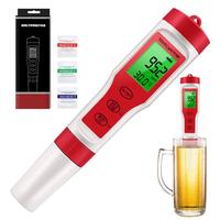 Water pH Tester High Accuracy 4 in 1 Digital pH Meter EC TDS Sensor Testing Tool Temperature Meter for Home Water Hydroponics