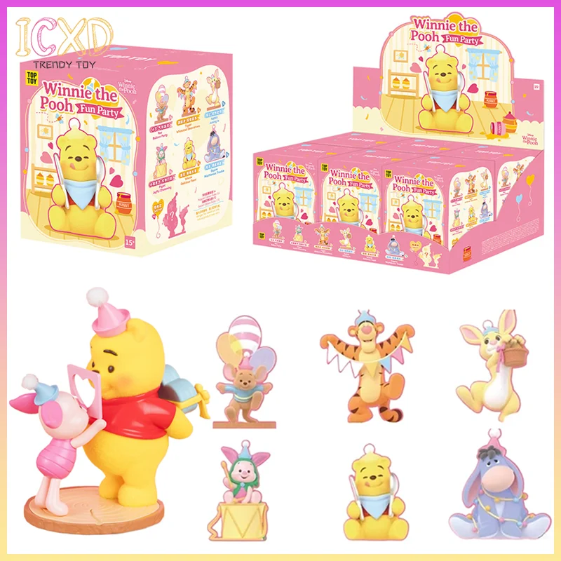 

Toptoy Disney Winnie The Pooh Carnival Party Series Blind Box Figures Cute Flocked Ornaments Toy Gift For Kids Birthday Holiday
