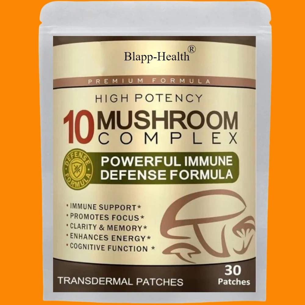 Fortschrittliche transdermale 10-Pilz-Komplex-Pflaster für Brain Memory Immun Support Lions Mane-Reishi-Cordyceps 30-Pflaster