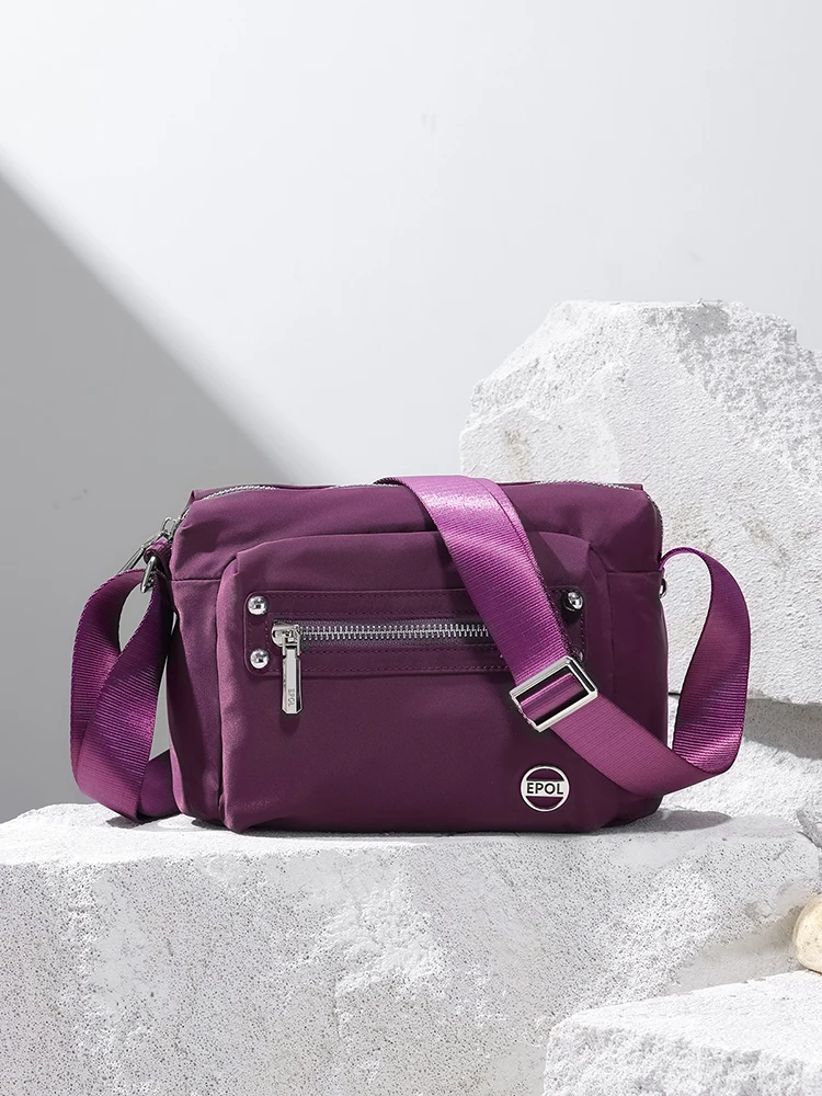 EPOL Women\'s Shoulder Bag 2024 New Fashion Casual Shopping Crossbody Bag Simple Oxford Adjustable Straps Messenger Bags 6088-07