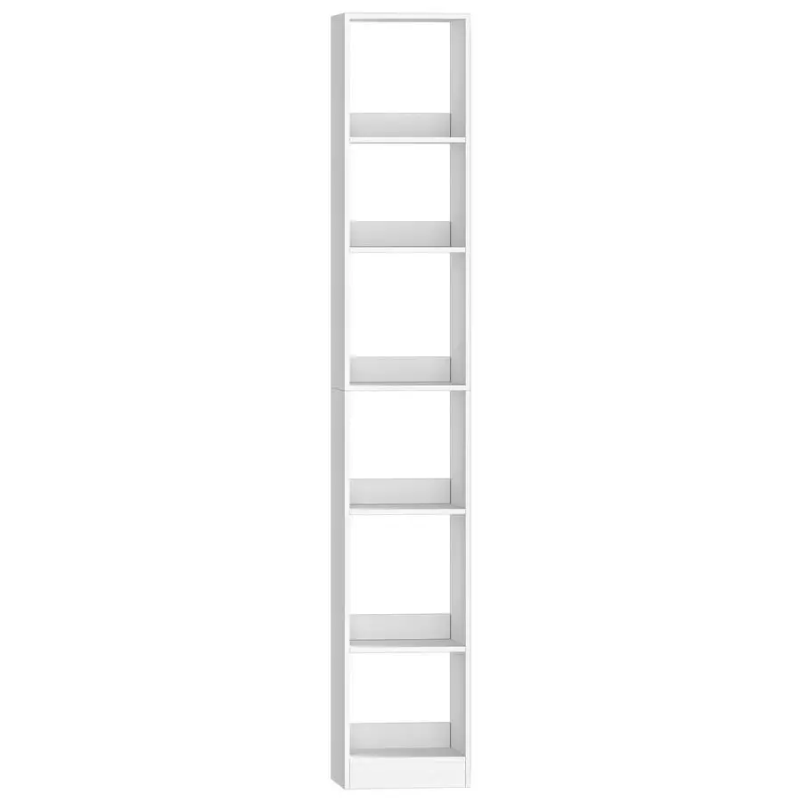 

Высокая узкая книжная полка, открытая полка для хранения вещей, книжная полка Skinny Cube с регулируемыми полками, полка для компакт-дисков для гостиной, дома