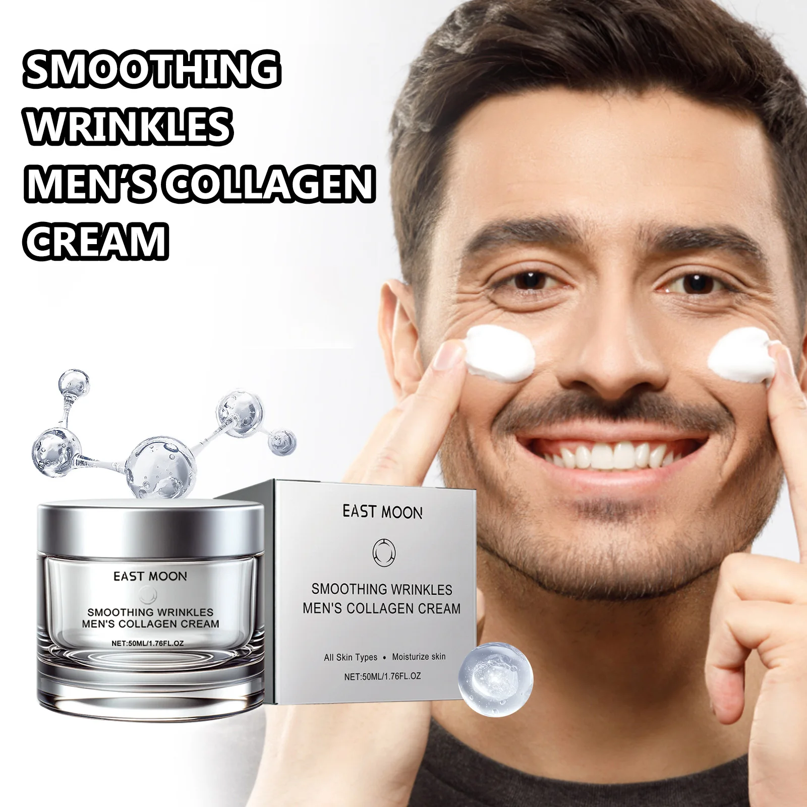 

Men's Collagen Cream Smoothing Wrinkle Firming Lifting Fade Fine Lines Moisturizer Skin Tightening Brightening Men Facial Cream