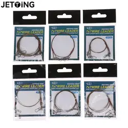 2pcs Steel Fishing Line Wire Leader Fishing Leash With Rolling Swivels Pike Fishing Accessories Anti-winding Line Tackle Tool
