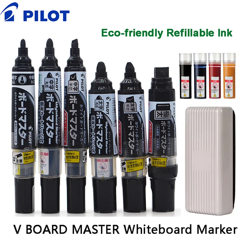 

Pilot High Capacity Marking Pen Professional for White Board, Ultra-clean Erasing Water-based Replaceable Ink Idea Organizer Set