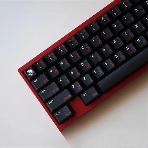 

Predator keycaps red and black keycaps wooting magnetic axis drunk deer PBT keycaps