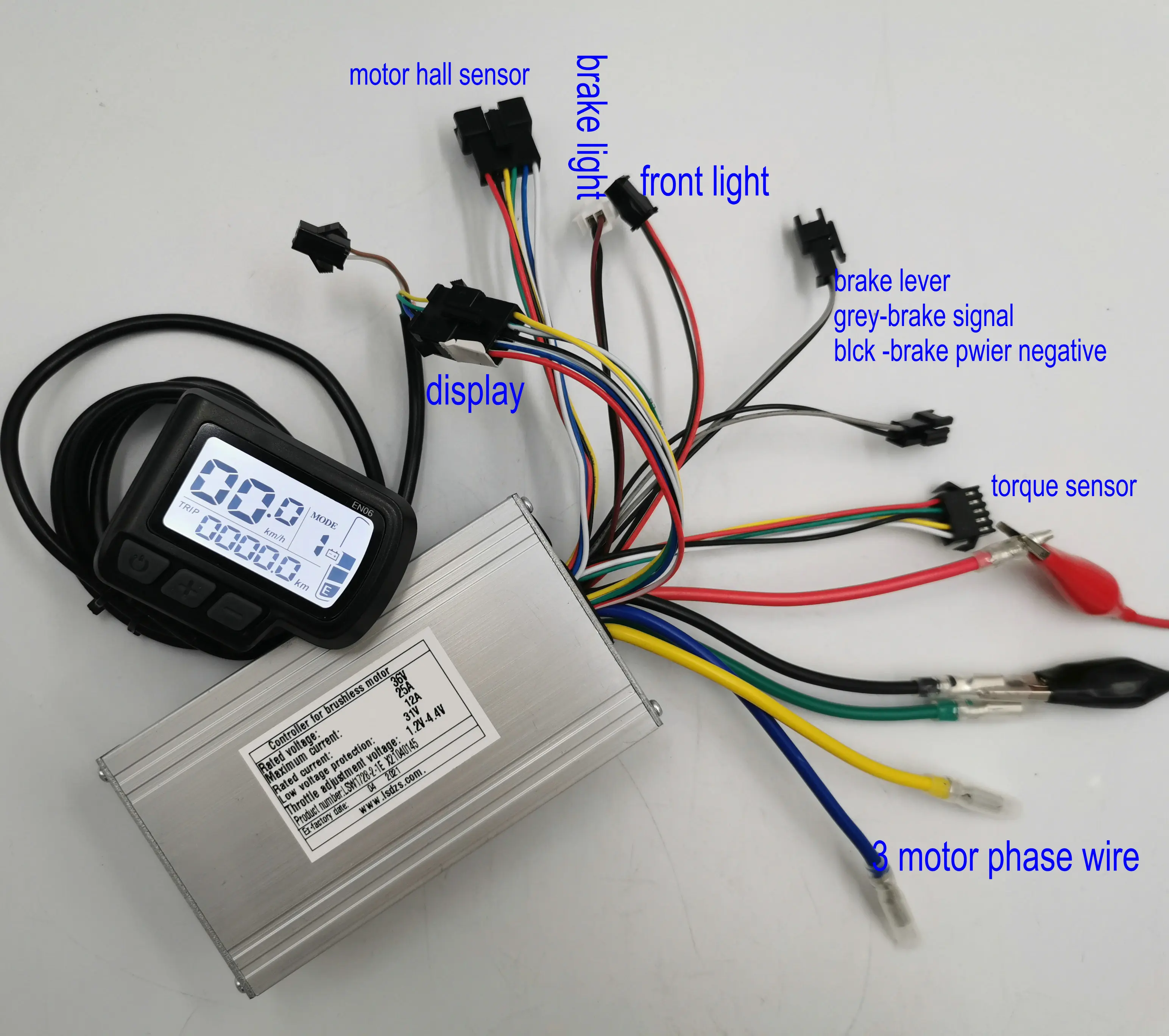 وحدة تحكم بدون فرش SINEWAVE 12Mosfet MAX الحالية 25A تصنيف 12A للمحرك 500 واط ومستشعر عزم الدوران T9 T13 T15 T17 EBIKE DIY أجزاء