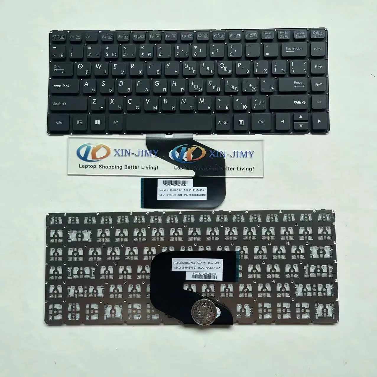 

XIN-Russian-US layout Laptop Keyboard For Getac S410 S410 G1 G2 G3 S410V Volkswagen 6150e NO Backlit No Frame